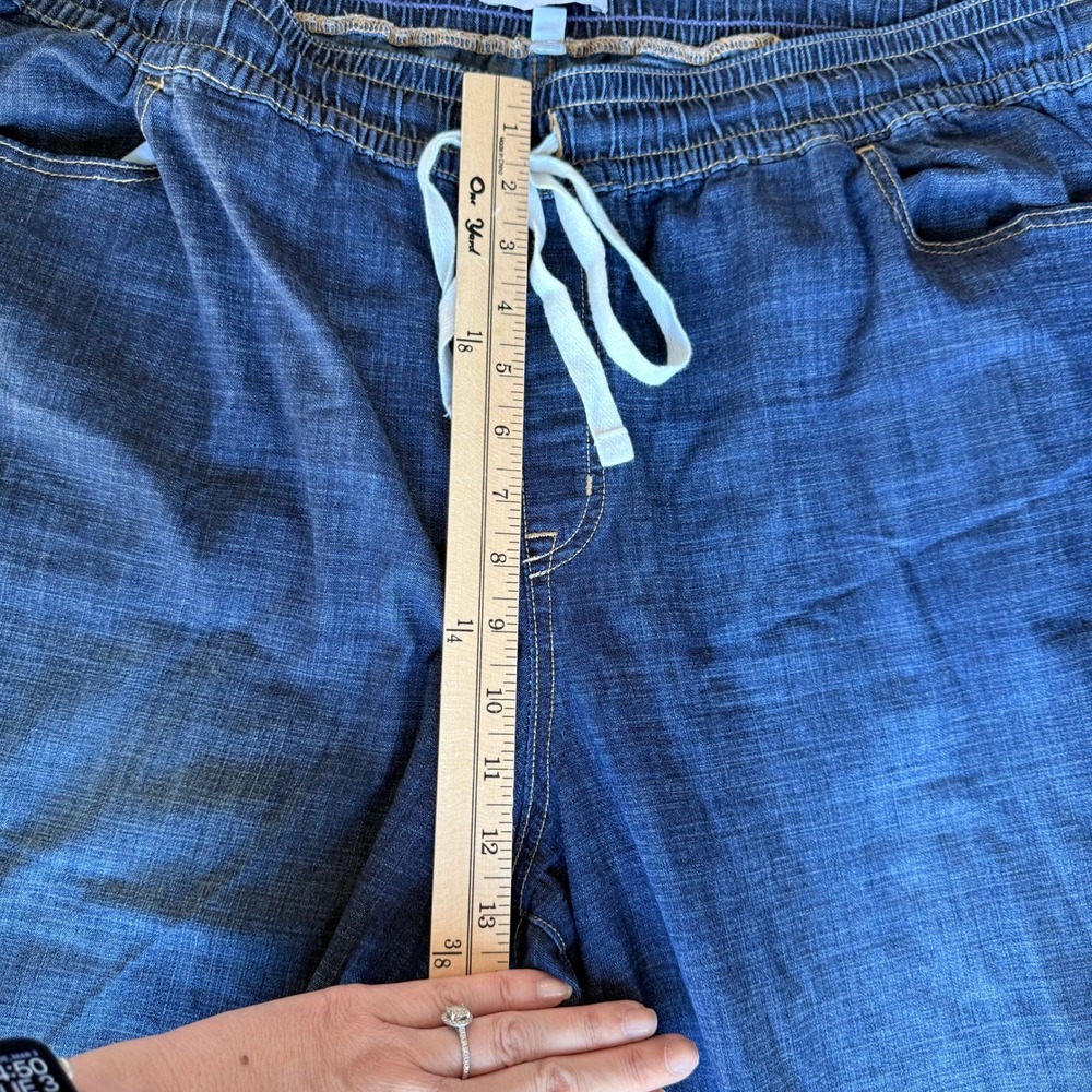 Lane Bryant Women 24 Dark Wash Denim Jogger Pants Elastic Waist Drawstring‎ Plus - Picture 6 of 8